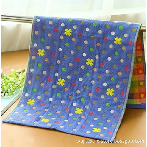 SGS Jacquard Four-Leaf Clover Face Towel for Kids (WJ-CH1512)